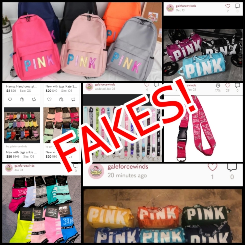 🚫FAKE VS PINK SOCKS🚫 BUYER BEWARE! - Picture 7 of 15